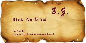 Bink Zaránd névjegykártya